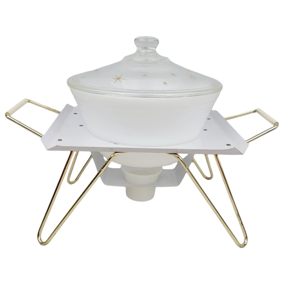Vintage Starline by Rodney Kent 813 Food Warmer Casserole Chafing Federal Glass - Picture 1 of 16